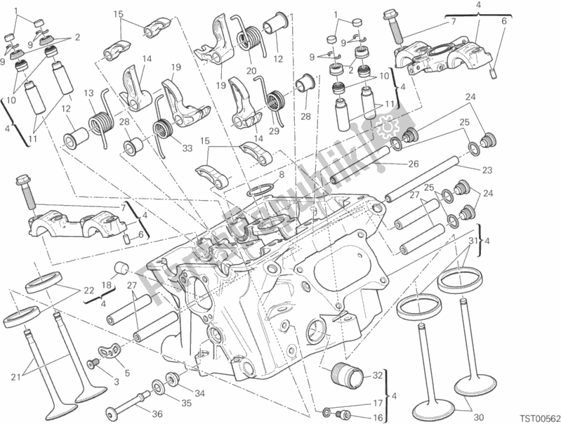 All parts for the Vertical Head of the Ducati Superbike 959 Panigale ABS 2019